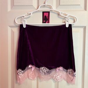 Sugar Thrillz Deep Purple Velvet Skirt
